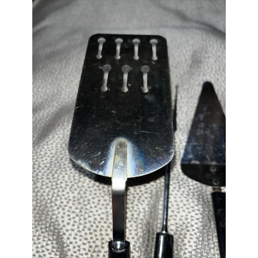 Set Of 4 Vintage Ekco Utensils Keyhole Spatula Pie Knife Serving Spoon & Fork‎